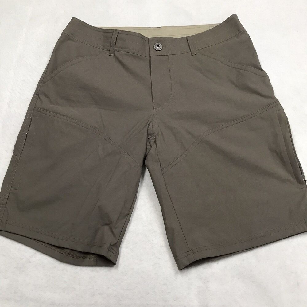 KUHL Renegade Shorts Men 36 Military Olive Green Hiking Nylon Stretch
